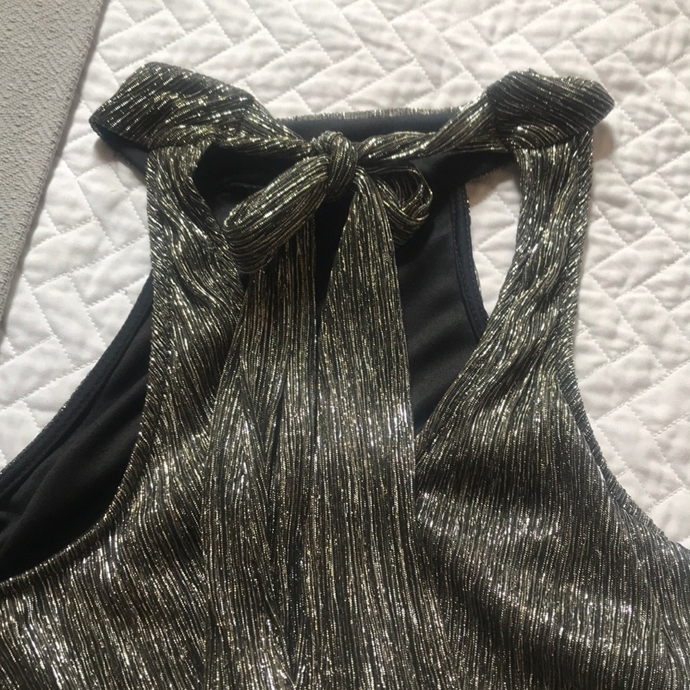 Black & Gold Flowy Metallic Top - Picture 4 of 4
